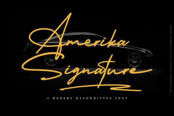 Amerika Signature Font - Featured Image
