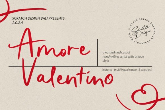 Amore Valentino Font - Featured Image
