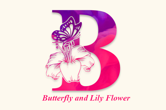 Butterfly and Lily Flower Font - Featured Image