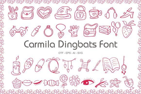 Carmila Dingbats Font - Featured Image