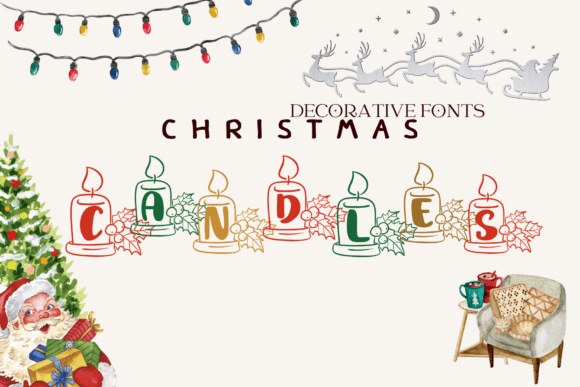 Christmas Candles Font - Featured Image