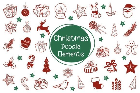 Christmas Doodle Elements Font - Featured Image