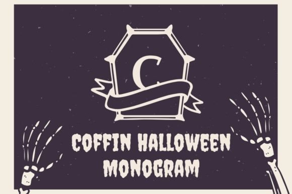 Coffin Halloween Monogram Font - Featured Image
