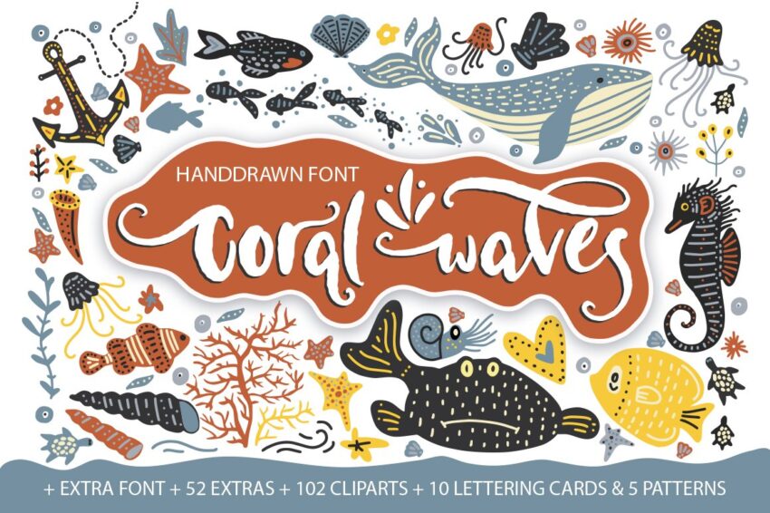 Coral Waves Font - Featured Image