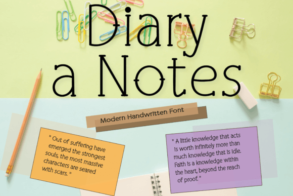 Diary a Notes Font - Featured Image