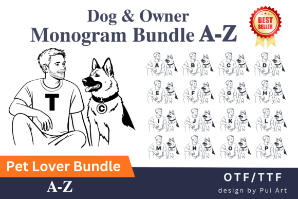 Dog and Owner Monogram Font - Featured Image