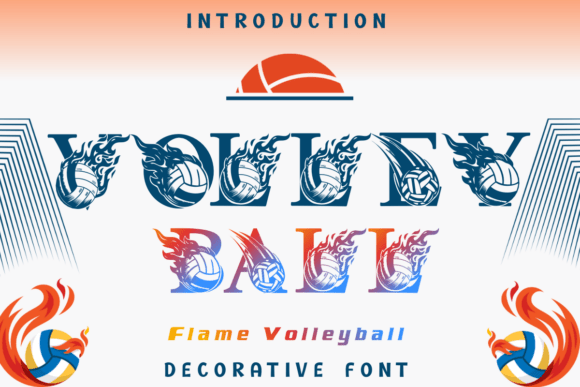 Flame Volleyball Font - Featured Image
