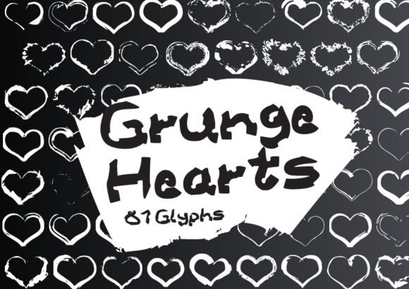 Grunge Hearts Font - Featured Image