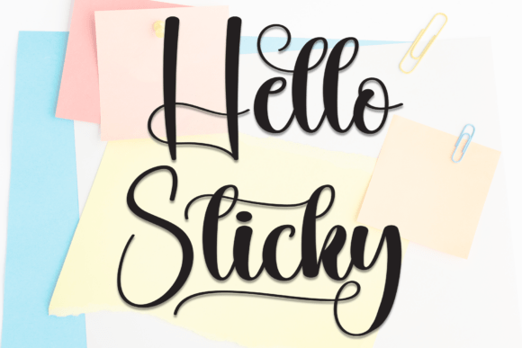 Hello Sticky Font - Featured Image