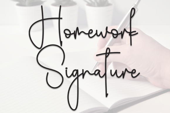 Homework Signature Font - Featured Image