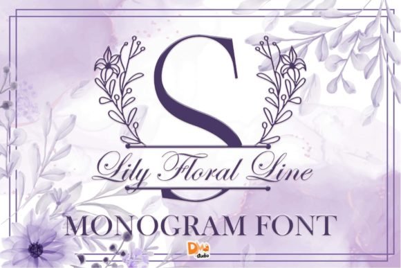 Lily Floral Line Monogram Font - Featured Image