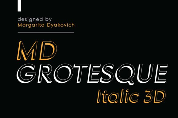 MD Grotesque Italic 3D Font - Featured Image
