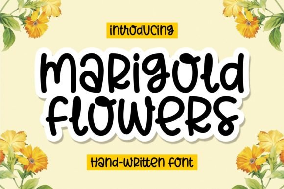 Marigold Flowers Font - Featured Image