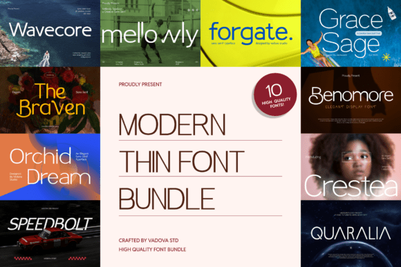 Modern Thin Bundle Font - Featured Image