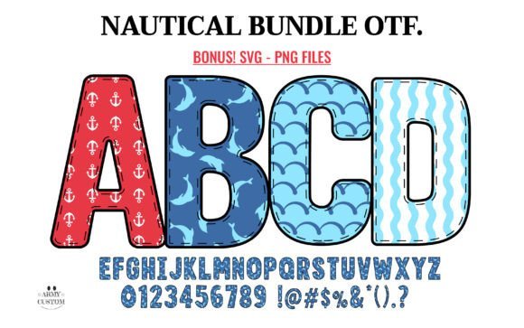 Nautical, Navy Bundle Font - Featured Image