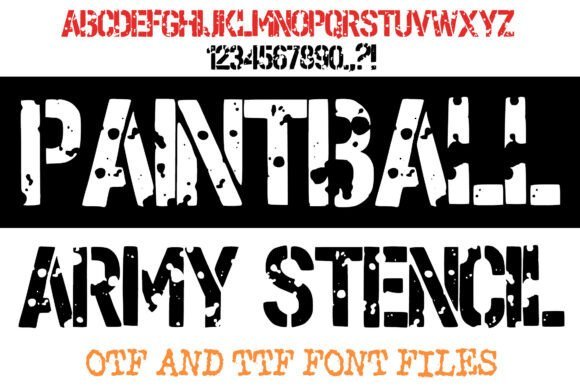Paintball Army Stencil Font - Featured Image