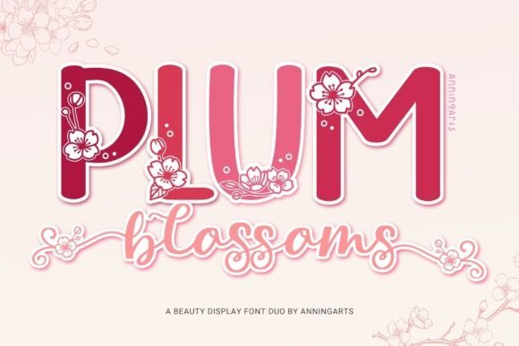 Plum Blossoms Duo Font - Featured Image