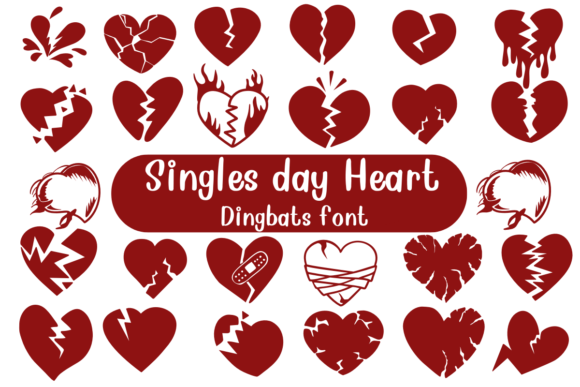 Singles Day Heart Font - Featured Image